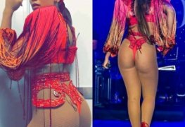 Anitta de calcinha enfiada no baile da vogue