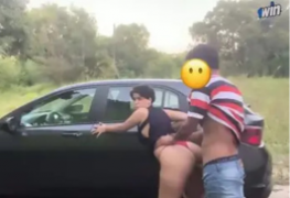 Beautiful Latina with huge ass getting fucked in public