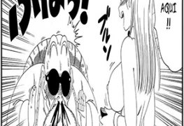 Bulma safada mostrando os peitos pro mestre kame