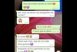 Conversa safada com a namorada que quer dar pro amigo