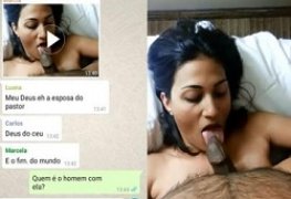 Esposa de pastor evangélico caiu no zap chupando pau