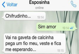 Esposa propõe comer o marido em mensagem.