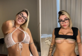 Gabi Tamiris gata do instagram se exibindo na live