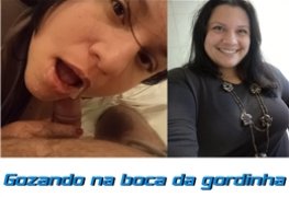 Gozando na boca da gordinha casada