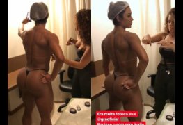 Gracyanne barbosa rebolando o bundão de biquíni de fita isolante