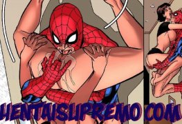 Homem-aranha com a secretária