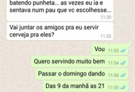 Marido propõe uma fantasia e mulher aceita.