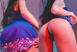 Morena gostosa de vestido pelada
