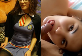 Novinha mamando para ganhar leitinho logo de manhã