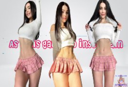 Novinha toda gostosinha, de sainha e muito sensual.