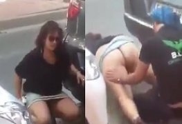 Sacana comendo a esposa safada no meio da rua caiu na net