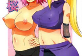 Sakura e a amiga mostrando com quantos paus se faz uma canoa