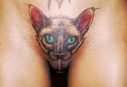 Tatuagens bizarras em buceta